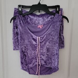 Sugar Thrillz Purple Velvet Pajama Set